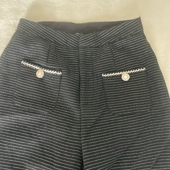 Cider Black and White Tweed Wide-Leg Pants - Picture 5 of 11